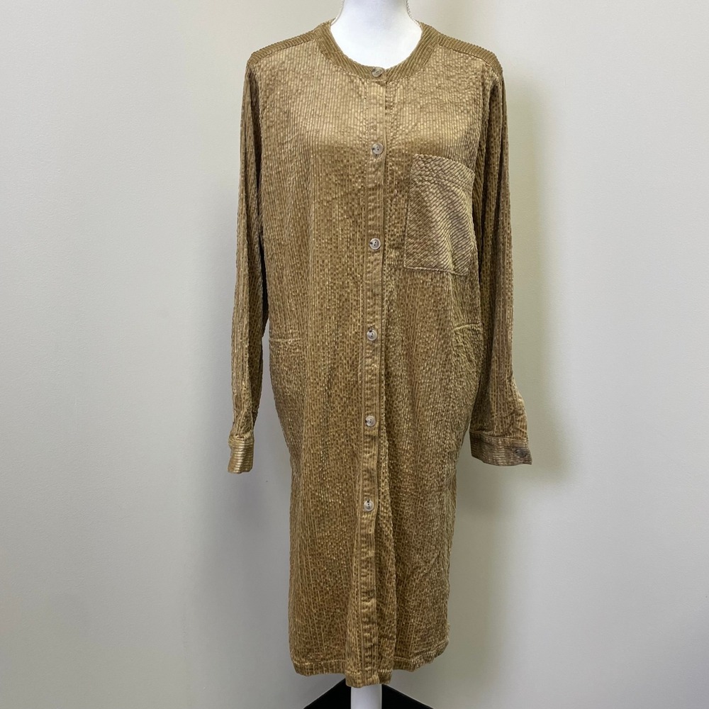Pure Jill J.Jill Textured Corduroy Duster L Button Front Longline Shirt Jacket - Picture 3 of 16